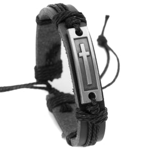 Cross Leather Bracelet for Men: Confirmation Gifts for Teenage Boys or First Communion